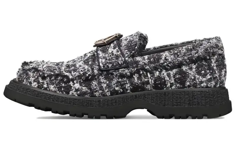 DIOR Buffalo Loafer 'Cannage Tweed - Navy Blue'
