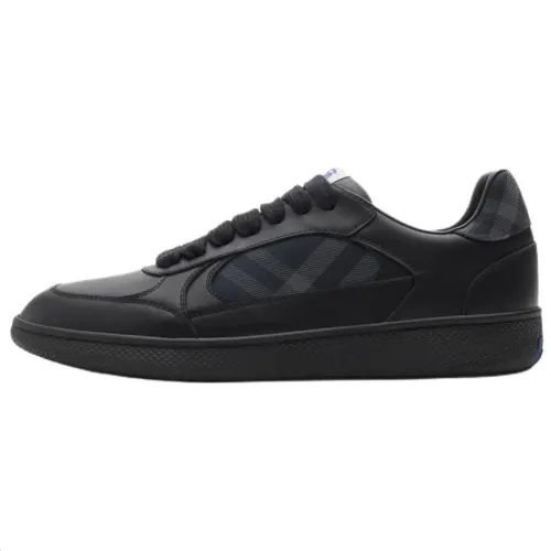 Burberry Terrace Low top Skateboard Shoes Men's Black Storm Blue