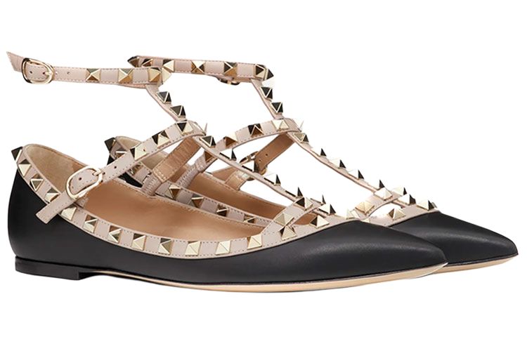 Valentino Rockstud Women's Casual Shoes Women's Black Gold