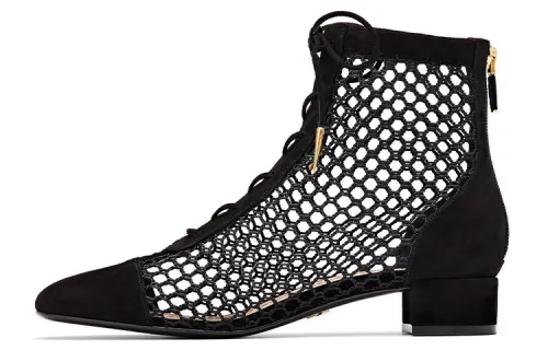 DIOR Naughtily D Suede Ankle Boots Women's Black
