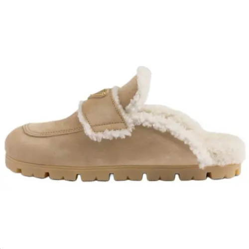 PRADA Closed Toe Slippers Women's Light Umber