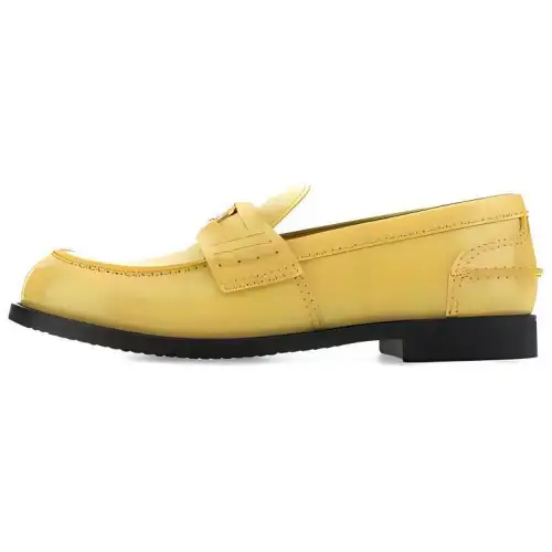 MIU MIU Penny Leather Casual Shoes Women's Yellow