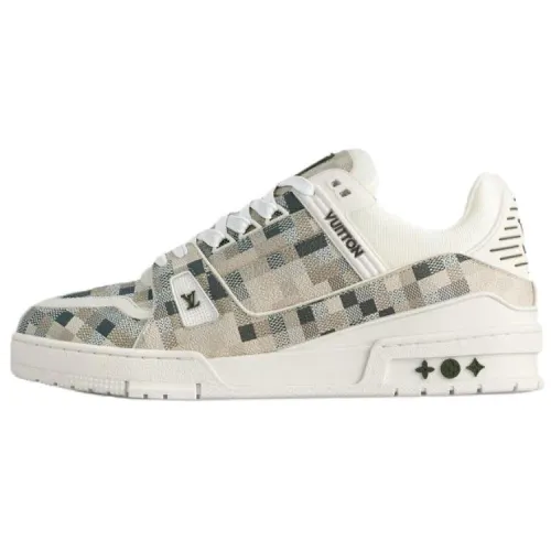 LOUIS VUITTON Trainer Cow Leather Low top Skateboard Shoes Unisex White Limited Edition