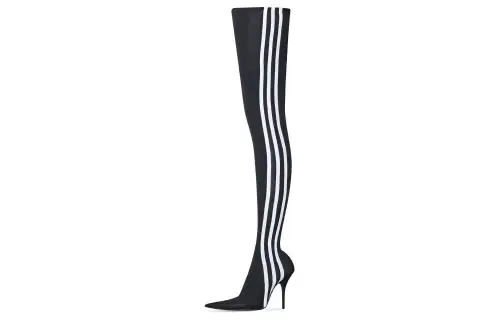 Balenciaga X Adidas Knife Over The Knee Boots 'Black White' Women's