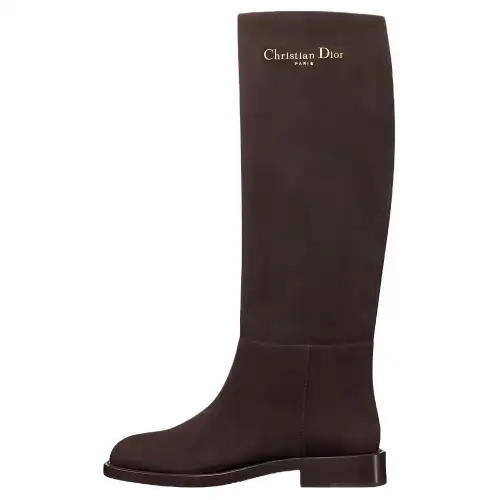 DIOR D Town Knee high Boots 3cm Women's Chocolate Brown