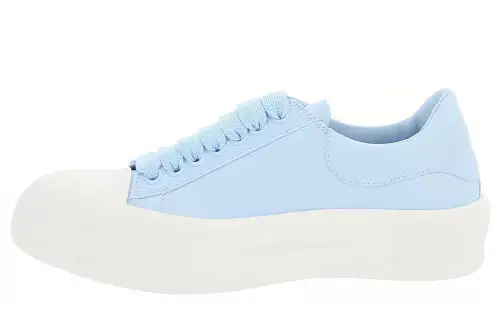 Alexander McQueen Deck Plimsoll Lace Up Sneakers 'Blue White' Women's