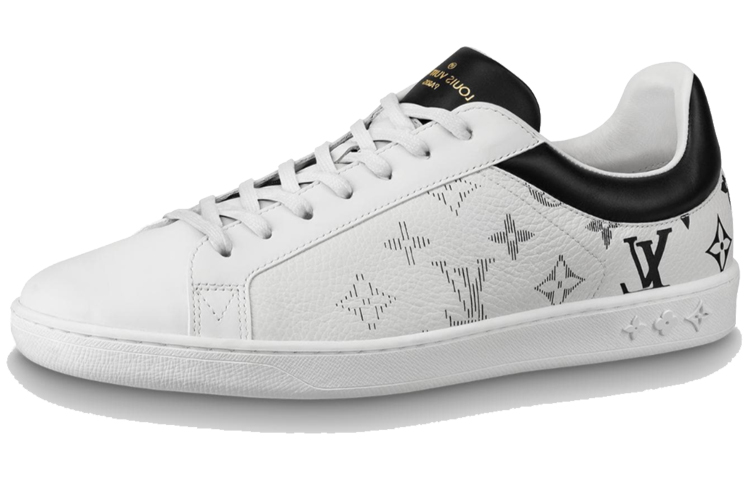 LOUIS VUITTON Luxembourg Sports Stylish Skateboarding Shoes Unisex Black White Gradient