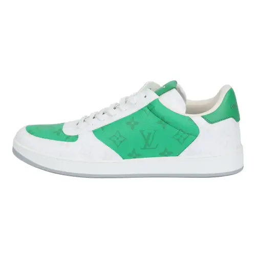 LOUIS VUITTON Rivoli Canvas Low top Skateboard Shoes Men's White Green
