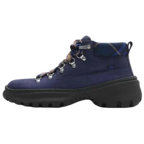 Burberry Scoot Calfskin Ankle Length Outdoor Boots Men's River Color