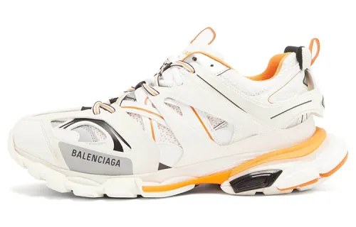 Balenciaga Track Led Low top Athletic Shoes Men's White Orange