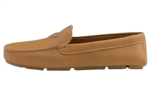 PRADA Leather Loafers Men's Brown