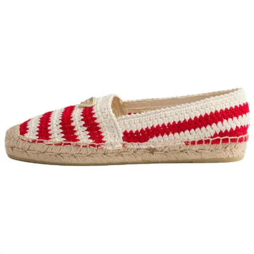 PRADA Crochet Espadrilles Women's Red
