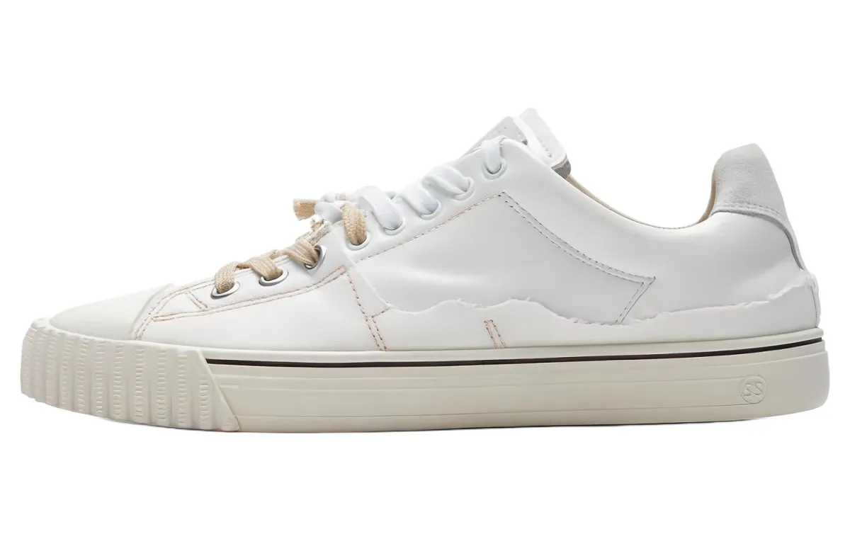 Maison Margiela Evolution Lace Up Low top Stylish Skateboarding Shoes Men's White