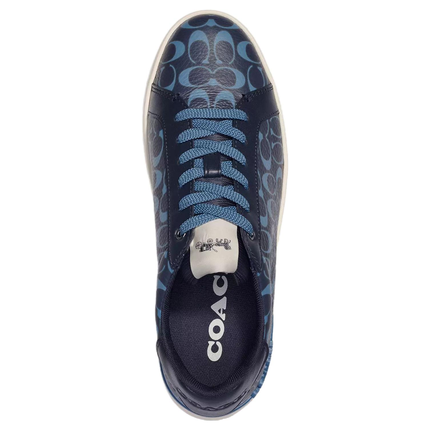 COACH Money Clip Leather Stylish Skateboarding Shoes Men's Blue