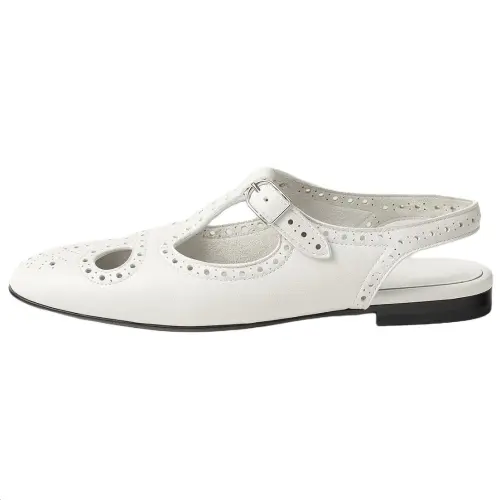HERMES Kim Leather Casual Shoes Women's White