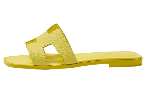 HERMES Oran Slide Slippers Women's Yellow