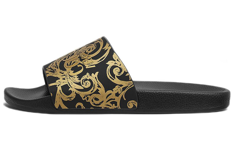 VERSACE JEANS Couture Slide 'Baroque Print - Black Gold'