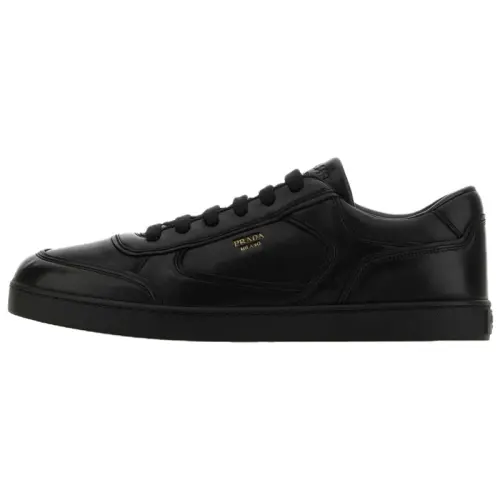 PRADA Leather Low top Skateboard Shoes Men's Black