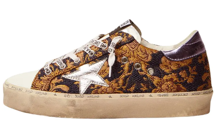 Golden Goose Hi Star Low top Athletic Shoes Women's Brown Distressed