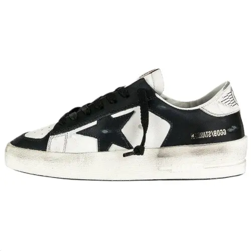 Golden Goose Stardan Low top Stylish Skateboarding Shoes Women's Black White Distressed