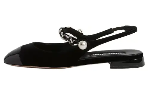 MIU MIU Patent Leather Casual Shoes 1CM Women's Black