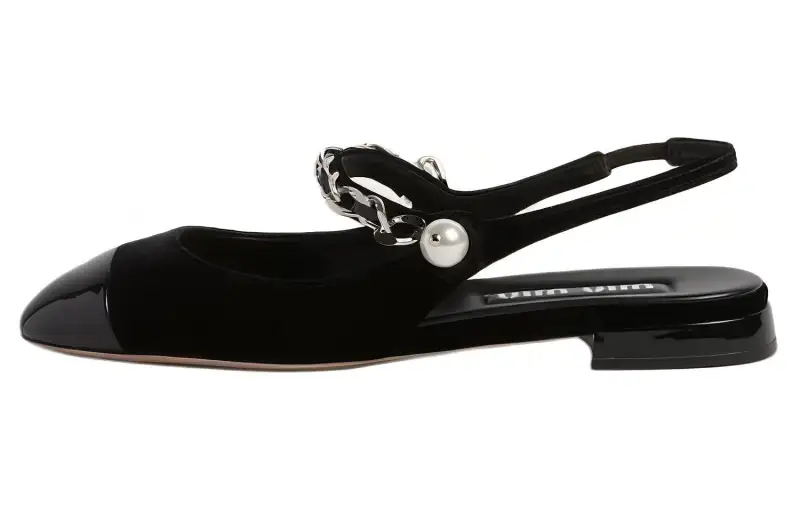 MIU MIU Patent Leather Casual Shoes 1CM Women's Black