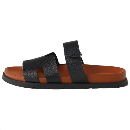 HERMES Chypre Slide Slippers Men's Black