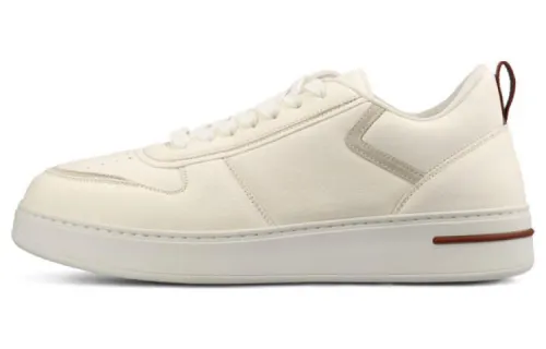 Loro Piana Leather Low top Skateboard Shoes Men's Beige