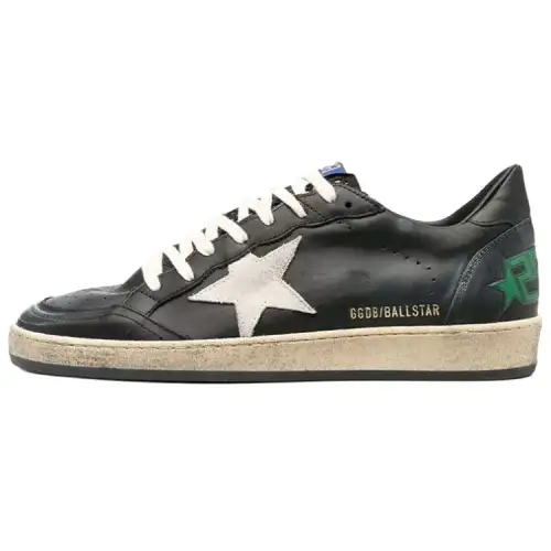 Golden Goose Ball Star Skateboard Shoes Men's Low Top Black/White