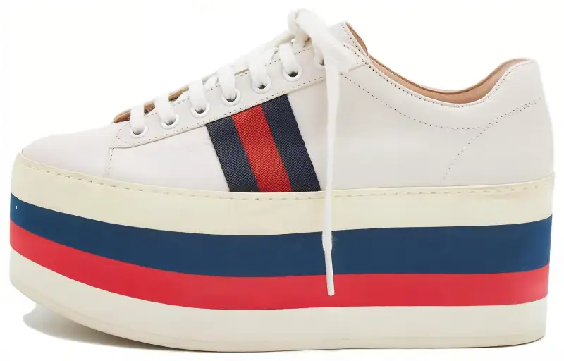 Gucci Wmns Peggy Leather Platform 'White' Women's