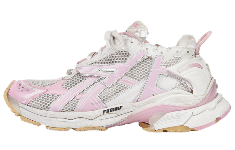 Женские кроссовки Balenciaga Runner (розово-белые)