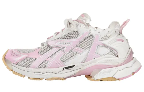 Balenciaga Runner Sneakers 'White Baby Pink Mesh And Nylon' Women's