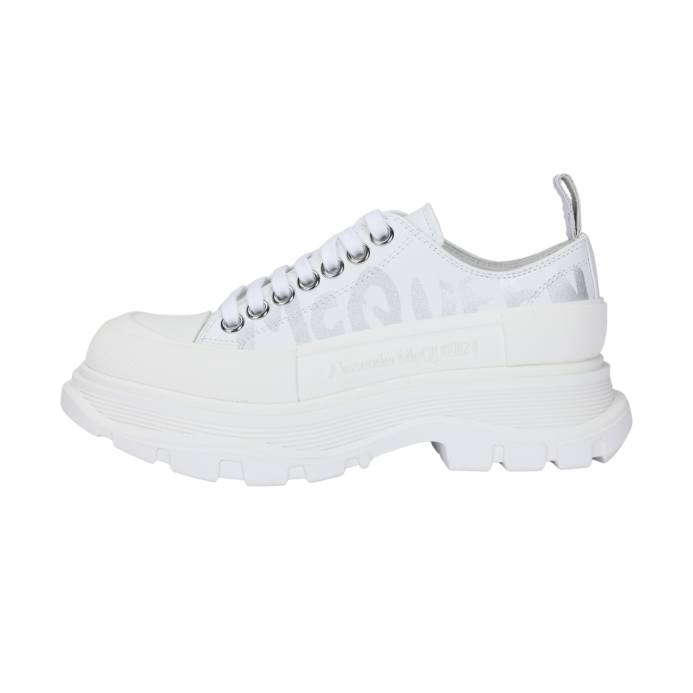 Alexander McQueen Tread Slick Leather Low top Sports Casual Shoes Women's White
