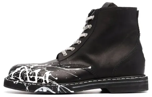 Golden Goose Mid Star Ankle Length Combat Boots Men's Black