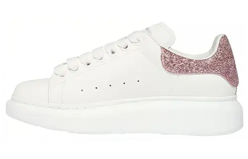 Alexander McQueen Oversized Sneaker Low top Skateboard Shoes Women's White Pink