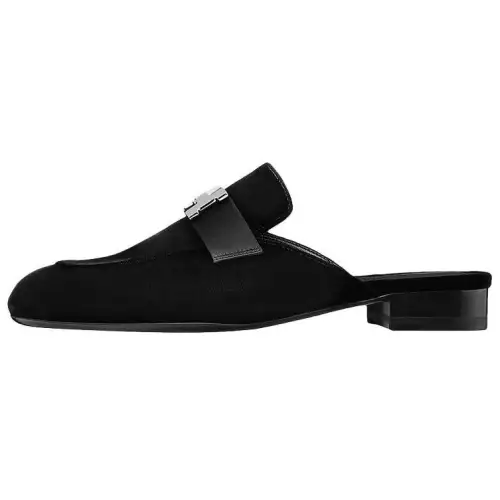 HERMES Closed Toe Slippers Women's Black