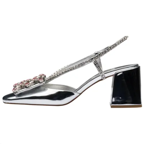 MIU MIU Chunky Heel High Heels Women's Silver