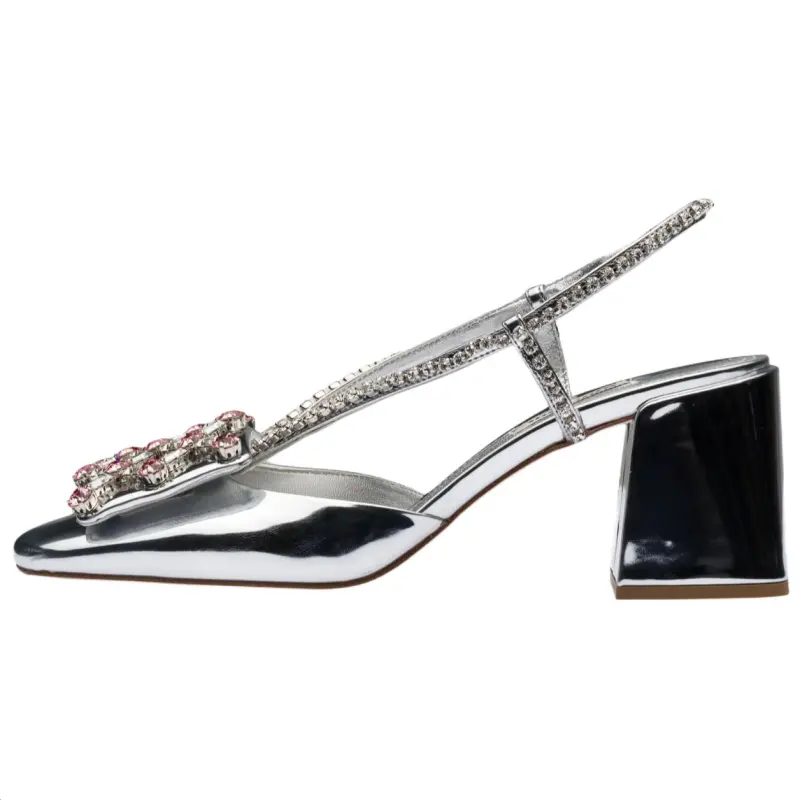 MIU MIU Chunky Heel High Heels Women's Silver