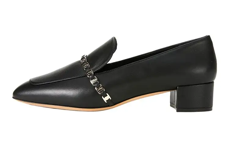 FERRAGAMO Vara Chunky Heel High Heels 3cm Women's Black