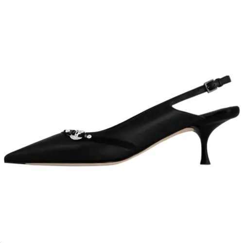 LOUIS VUITTON 6AM Sheepskin Slim Heel High Heels 5.5cm Women's Black
