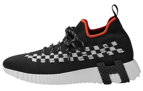 HERMES Fle Abrasion Resistant Breathable Abrasion Resistant Breathable Low top Casual Shoes Women's Black White