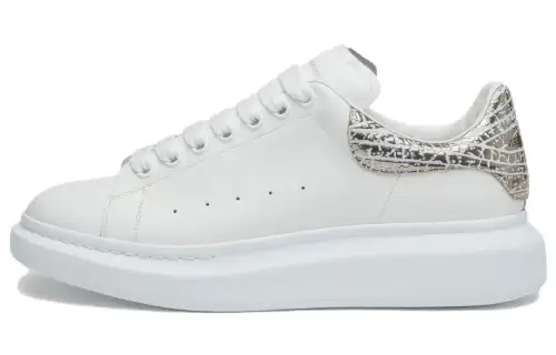 Alexander McQueen Oversized White Silver Croc