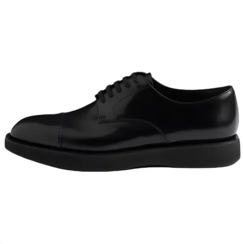 PRADA Leather Casual Shoes Men's Black