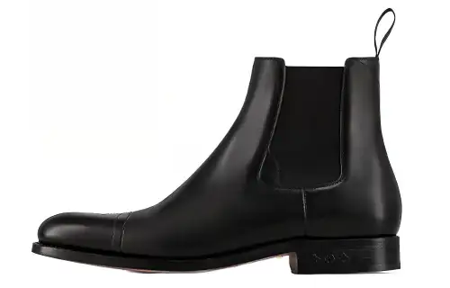 LOUIS VUITTON Varenne Leather Short Chelsea Boots Men's Black
