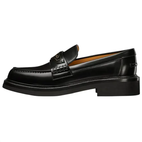 DIOR Boy Cow Leather Loafers 3cm Women's Black
