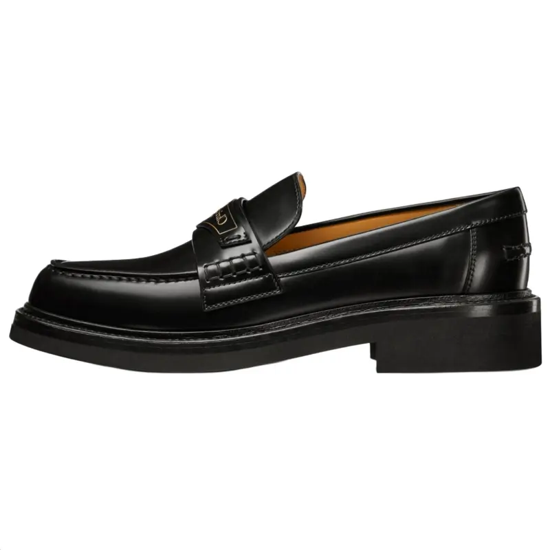 DIOR Boy Cow Leather Loafers 3cm Women's Black