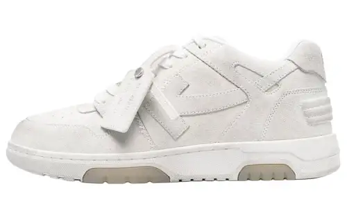 OFF WHITE Out Of Office 'OOO' Low Tops Vanilla White Suede