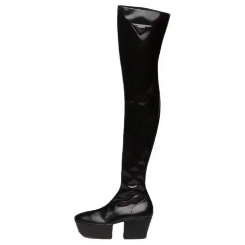 PRADA Nappa Tec Knee high Boots Women's Black