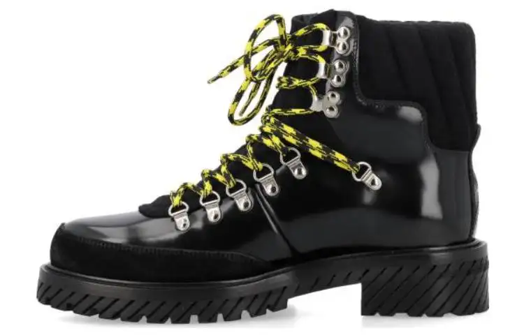 OFF-WHITE patent-leather ankle boots