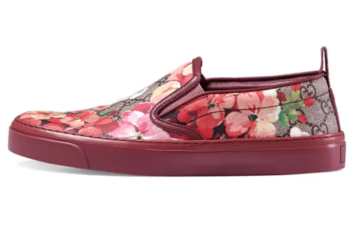 GUCCI Leather Stylish Skateboarding Shoes Women's Red